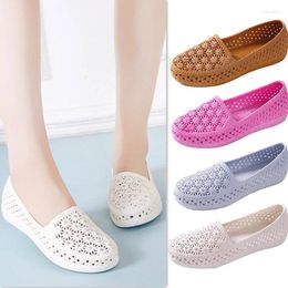 Casual Shoes Flat Summer White Plastic Sandal For Women Soft Soles Mother Diamond Beach Rain