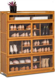 Bakeware Tools MoNiBloom Shoe Storage Cabinet With Pull-Down Acrylic Doors & Tall Compartment For Heels Boots Shoes Rack 28-33 Pairs