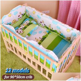 Bed Rails 5Pcs Cotton Baby Crib Bedding Set With Bumper Born Sets Filler 90X50Cm Cp01S 221208 Drop Delivery Kids Maternity Safety Gear Otmqr