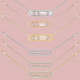 Top Designer M-Series Luxury Necklace Jewellery Women's Pendant Necklace S925 Silver 18K Rose Gold Geometric Diamond Smooth Three Diamond Popular Jewellery Gifts