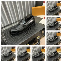 Principal de luxo designer de marca de luxo sapatos de couro masculino de superfície lisa Button Metal Shoes Handmade Set Sapatos Casuais Confortáveis Sapatos de Casamento masculinos Tamanho 38-45