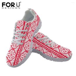 Casual Shoes FORUDESIGNS Ladies Breathable Sneakers Beautiful Polynesian Pattern Air Mesh Light Laces Up Flats Footwear