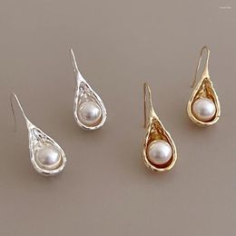 Dangle Earrings High Heeled Shoe Shape Design Personality Metallic Pearl Water Drop For Women Girls Simple Fashion Jewelry