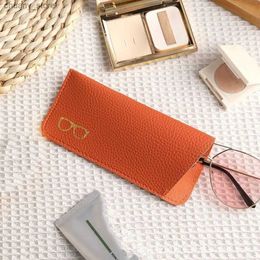 Sunglasses Cases Anti Pressure Glasses Bag Fashion Simple PU Leather Glasses Case Anti-lost Glasses Protective Cover Women Men Y240416