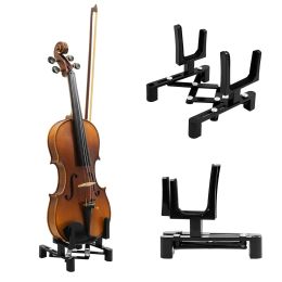 Pegs Adjustable Violin Holder Portable Folding Violin Stand Rack Acoustic Guitar Ukulele Violin Bass Guitar Instrument Accessories