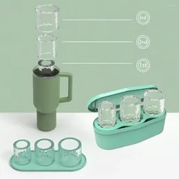 Baking Moulds Juice Ice Tray Cube Mould Silicone With Lid For Tumbler Cup Cylinder Shape Freezer Whiskey Cocktail