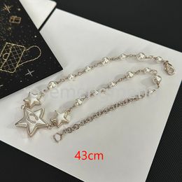 Luxury Brand Designer Star Pendants Necklaces Never Fading Pearl 18K Gold Plated Crystal Letter Choker Pendant Necklace Pearl Chain Jewellery Accessories