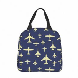 fly Past Aeroplanes Insulated Lunch Bag Portable Pilot Air Fighter Reusable Cooler Bag Tote Lunch Box Work Outdoor Food Handbags u7AY#