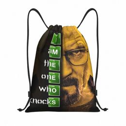 custom Breaking Bad I Am The One Who Knocks Drawstring Bag Men Women Lightweight Walter White Sports Gym Storage Backpack j6Ue#