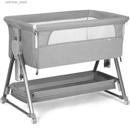 Baby Cribs Bassinet for Babies Large Volume and Mobile with Storage Basket Bedside Sleepers for 0 to 6 Months Baby Infants L416