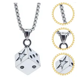 Pendant Necklaces Dice Fashionable For Men Personality Jewellery Chain Women Miss