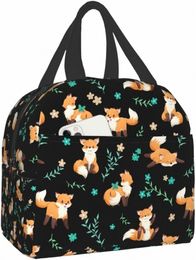 fox Lunch Bag for Women Men Insulated Lunch Box Wable Lunch Ctainer Cooler Tote Bag Reusable Box for Work Picnic i6Wr#