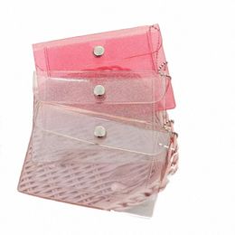 fi Transparent Waterproof Pvc Women Card Case Busin Card Holder Men Credit Card Bag Id Mini Wallet Girls Coin Purse R9mQ#