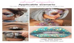 DHL HANDAIYAN BRONZERS Holographic Mermaid Glitter Eyeshadow Gel Body Face Eye Liquid Loose Sequins Pigments Makeup Cream Fes4863672