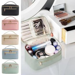 Cosmetic Bags Travel Toiletry Bag Makeup Organiser PU Leather Waterproof Skincare With Handle Make Up