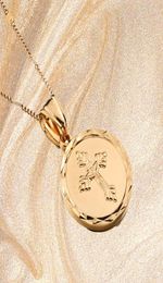 24K Gold Plated Catholic Round Medal Jesus Christ Crucifix Pendant Necklace Trendy Chain Jewelry4684708