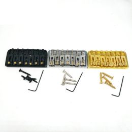 Cables A Set Chrome Black Gold 7 Strings Electric Guitar Bridge Roller Saddle Accessories Parts