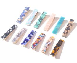 New Women Girls Acrylic Hollow Geometric Rectangle Hair Clips Tin Foil Sequins Hairpins Barrettes Hair Accessories 18colors8855474