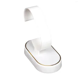 Jewelry Pouches Watch Display Stand Holder Artistic Style White Round For Home Decor Retail Use