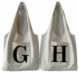 women Fi Shop Bag Street Casual Hobo Commuter Bag Initial Name Graphic Print Beige Ladies Tote Bag Canvas Repeatable R580#
