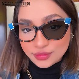 Sunglasses 2024 Black Red Pochromic Reading Glasses Ladies Retro Cat Eye Computer Eyeglasses Optical Reader Frame Women