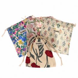 cute Cloth Floral Travel Cosmetic Lipstick Coin Purse Storage Bag Makeup Handbags Women Wallet Organizer Small Pouch Bags K1rH#