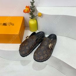 Designer slipper cosy flat sandals mules clogs denim letter printing comfort casual shoes luxury easy sandal fashion womens fluffy shoe