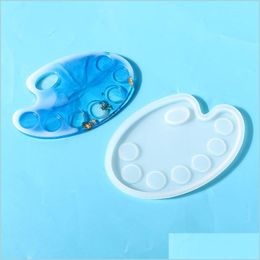 Molds Resin Sile Palette Paint Tray Epoxy Diy Craft Jewelry Tool Drop Delivery Tools Equipment Dhgarden Dhhsp