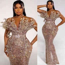 الأزهار 2024 ASO EBI GOLD MERMAID PROM DREAS SENSIDES ESISY SINGUAL SNOPESTER Second Second Virthdy Condress Dresses Robe de Soiree ZJ330 ES