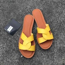 Slippers Summer Shoes beach slipper Fashion Brand Leather Wild Female Sandals Original Outdoor Slides White Women footwear H240416 YB2F