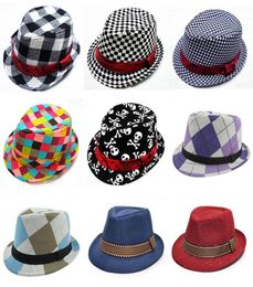 Kids Jazz Caps 21 Design Fedora Trilby Hat Fashion Unisex Casual Hats Baby Boy Girls Children039s Caps Kids Accessories Hats4041651
