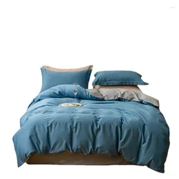 Bedding Sets Light Luxury Long Staple Cotton Four Piece Set Of Solid Colour Bed Sheets Duvet Covers