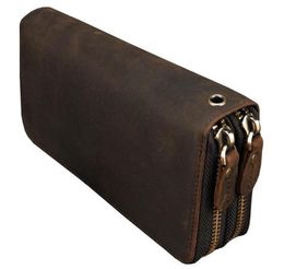 Whole 3 Colours fashion double zipper designer men women leather wallet lady ladies long purse 6015891115
