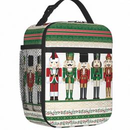 merry Christmas Nutcrackers Insulated Lunch Bags Nutcracker Soldier Doll Gift Portable Thermal Cooler Food Lunch Box Camp Travel x1Df#