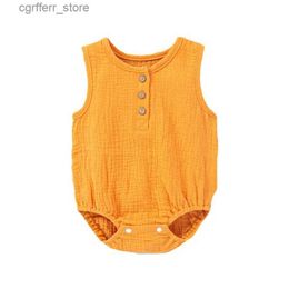 Rompers Baby Boys Girls Clothes Newborn Summer Jumpsuit Infant Muslin Cotton Sleeveless Vest Romper 0-3T L410