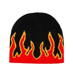 Fashion Jacquard flame Beanies HipHop Warm Knitted Hats Bonnet Caps Y211116129233