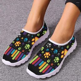 Casual Shoes INSTANTARTS Colorful Dog Print Loafers For Women Comfortable And Breathable Home Flats Black Mesh Spring Gift Zapatos