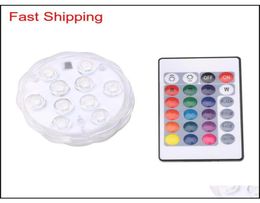 Multi Colour Ip68 Underwater Waterproof Swimming Pool Light Rgb Submersible Lamp 10 Led With Remote For Aquarium qylJJw homes2011187998176