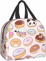 kawaii Duts Insulated Lunch Bag Reusable Lunch Box for Girls Cooler Lunch Tote Bag with Frt Pocket for School Picnic Office w8kB#