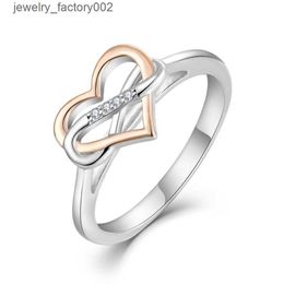 Wholesale OEM Custom Women Cubic Zirconia Jewelry Rhodium Plated 18K Rose Gold 925 Sterling Silver Hollow Heart Rings