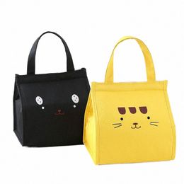 yuecimie Hook&Loop Thermal Lunch Bag Women Portable Tote Insulated Cooler Bags For Boy Girl Kids Carto Beach Food Picnic Bag N8bG#