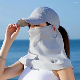 Wide Brim Hats With Face Mask Sunscreen Baseball Cap Full Cover Fishing Breathable Anti-UV Cycling Sun Visor Hat