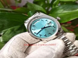 thin waterproof watch men b factory Automatic Mens Eta 2813 Movement Ice green digital dial 40mm 228206 new version Stainless Stee6353567