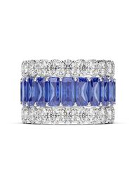 Bread Diamond Ring s925 Silver Materials Luxury Full Iced Ring Fashion Jewelry Whole Set Diamond Shine Cubic Zirconia8722412