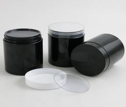20 x Empty 250G Black PET Jars with Black White Plastic Screw Plastic Lids 250ml 833OZ Cream Container With PE Pad 2010132061142