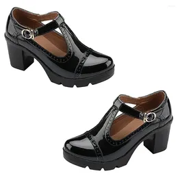 Casual Shoes Chunky Heel Round Toe Single High Heels Women High-heeled Waterproof Working Fashionable Summer Comfortable