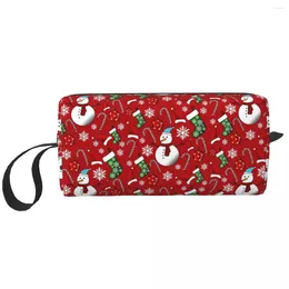 Storage Bags Custom Christmas Snowman Travel Cosmetic Bag Women Gnome Year Makeup Toiletry Organizer Lady Beauty Dopp Kit