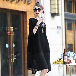 Casual Dresses Women's Clothing Christmas Sexy Pullover Femme Jurken Sweater Black Knitted Dress Plus Size A-line 2024 Autumn