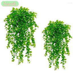 Decorative Flowers 74cm Orange Vine Home Room Decor Hanging Artificial Plant Plastic Leaf Grass Wedding Party Wall Balcony Decoration