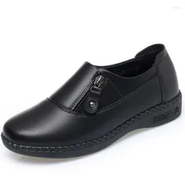 Casual Shoes 2024 Autumn Women Genuine Leather Black Flat Comfort Large Size Temperament Tide Woman Winter Flats